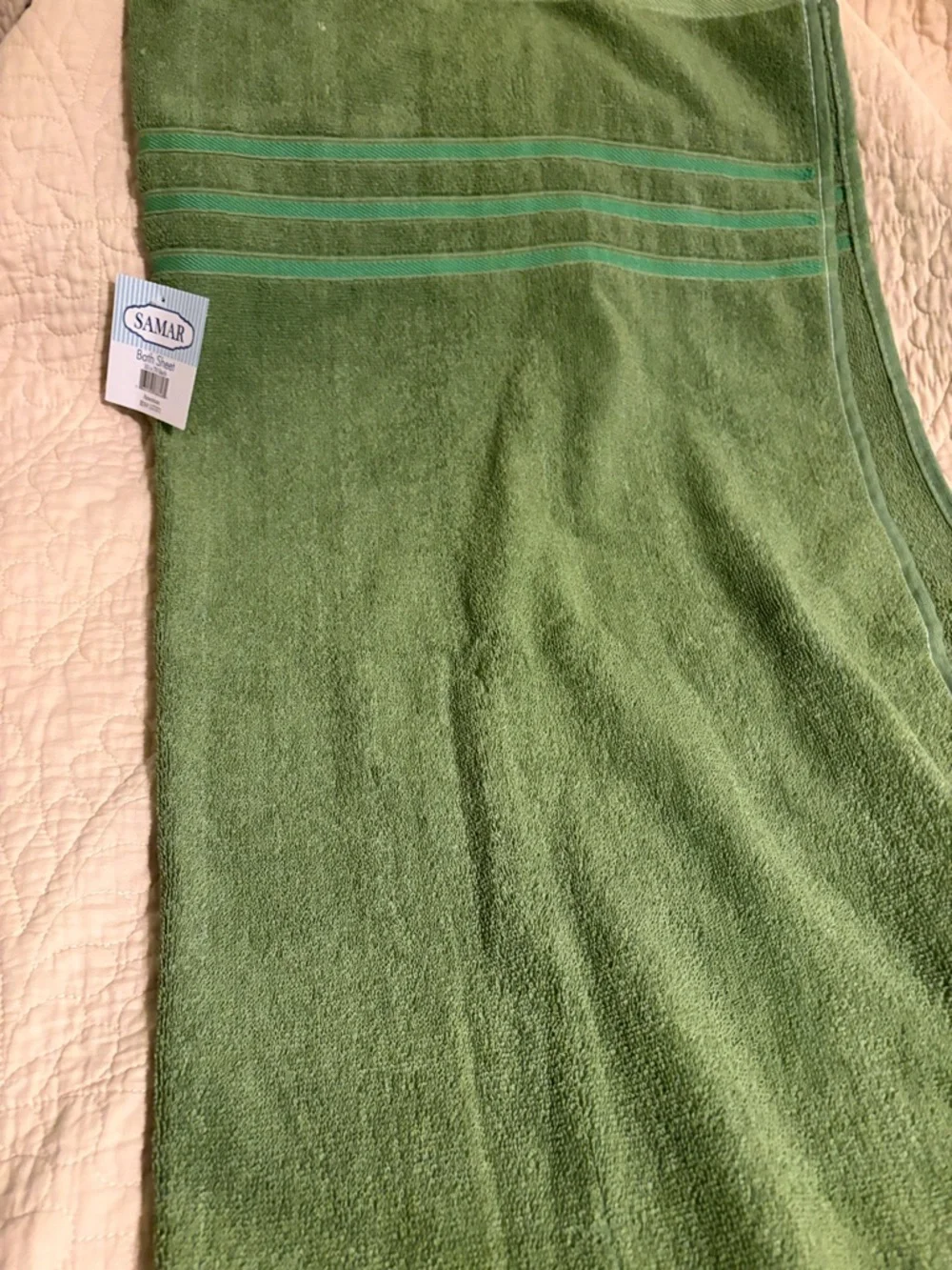 Green Bath Sheet - Plush Cotton Terry